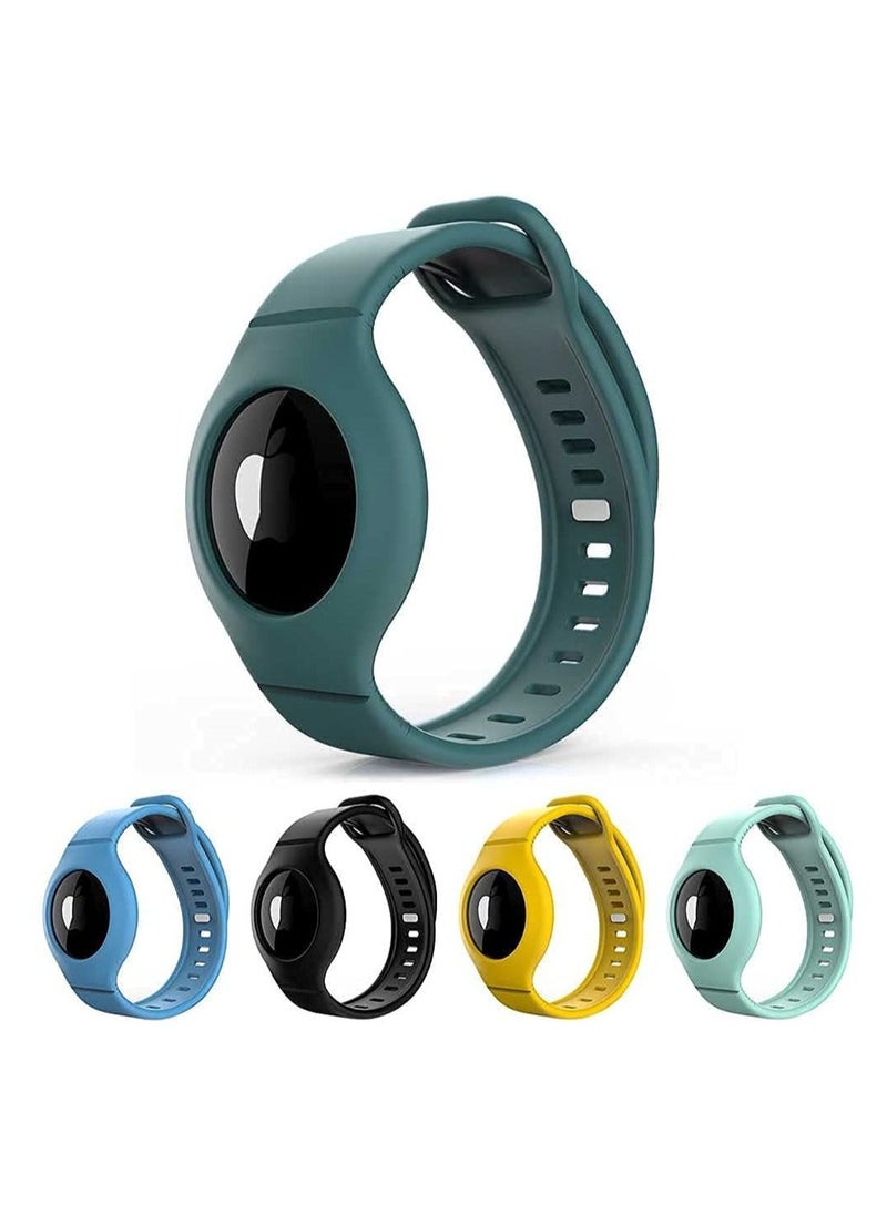 SYOSI - Wristband for Airtag, SYOSI Kids Silicone Bracelet for Airtag, 5 Pack Airtag Watch Band for Kids, Toddler, Baby, Children, Elders, Colorful, Waterproof Wristband for Apple Airtag - Image 1