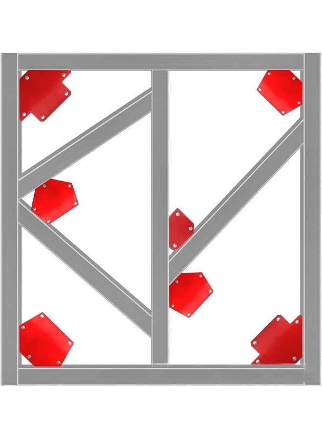 ECVV Magnetic Welding Holder 6PCS Set Angle Soldering Locator Strong Magnetic Welding Corner Holder Positioner Locator Welding Tool Accessories Red - Image 2