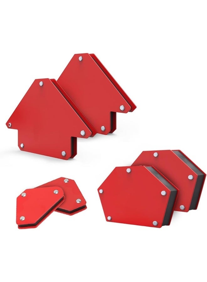 ECVV Magnetic Welding Holder 6PCS Set Angle Soldering Locator Strong Magnetic Welding Corner Holder Positioner Locator Welding Tool Accessories Red - Image 1