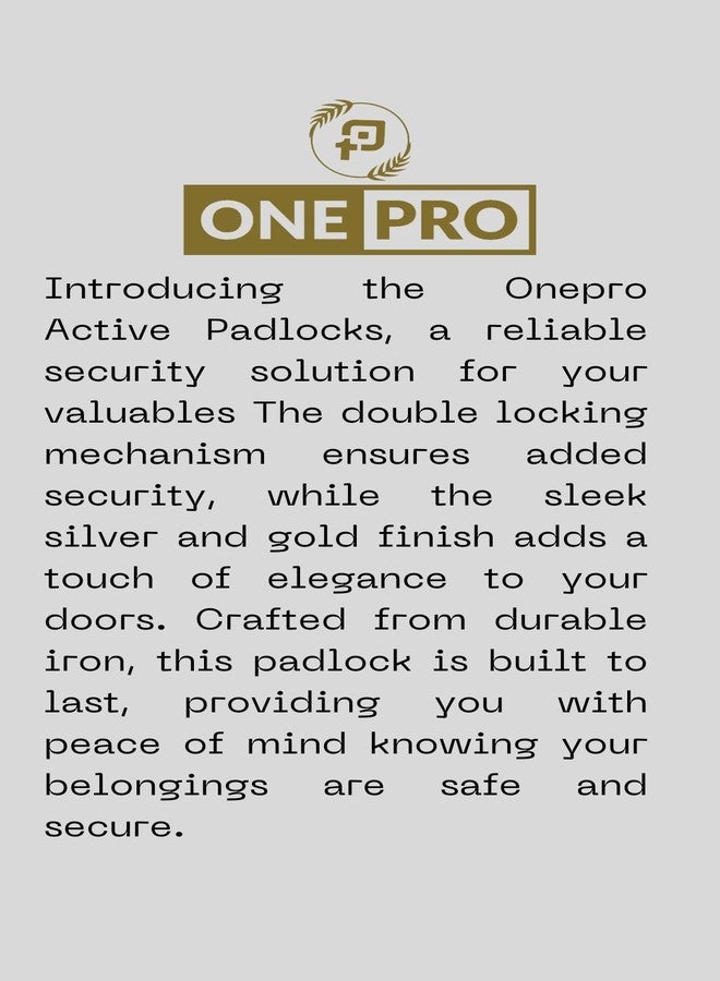 ONEPRO Active Round Small Size Padlock 50mm | Strong Hardened Corrosion Resistant Shackle | Double Locking | Padlock for Main Door |Tool Box, Shutters, Shops & Offices | Pack of 2 Padlocks - Image 5
