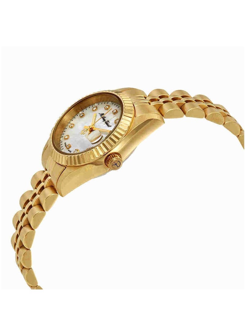 Mathey-Tissot - Mathy II Gold Tone Stainless Steel Mother Of Pearl Dial Quartz D710PI Women's Watch - Image 1