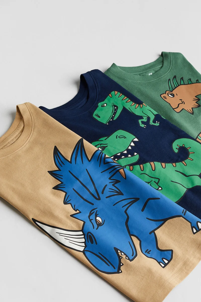 H&M 3-pack printed T-shirts