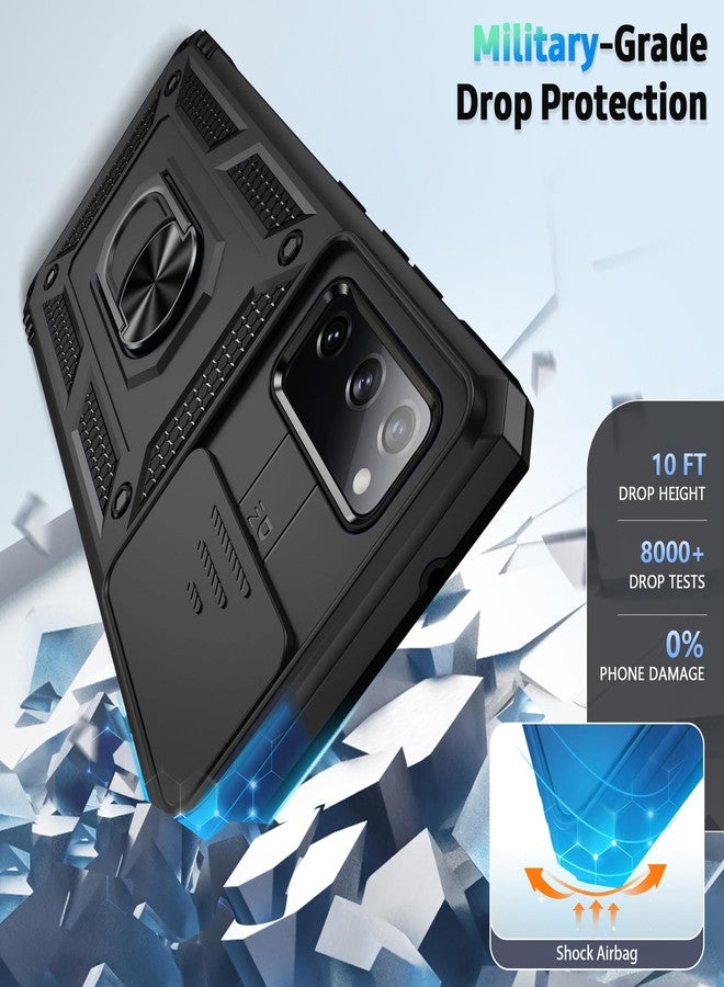 Weycolor for Samsung Galaxy S20 FE 5G Case with Camera Lens Cover, HD Screen Protector, 10 FT Military Grade Drop Protection, Magnetic Ring Holder Kickstand Protective Phone Case, Black - Image 4