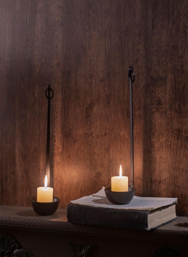 Aimto Wall Sconce Candle Holder Metal Hanging Wall Decorations for Home,Living Room, Bathroom, Dining Room, Set of 2（Black - Image 2