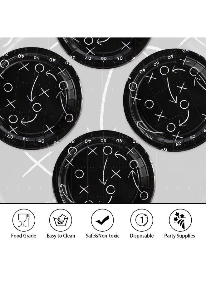 Grencian 50 Pcs Football Black Stadium Paper Plates - Image 4