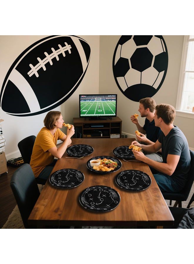 Grencian 50 Pcs Football Black Stadium Paper Plates - Image 5