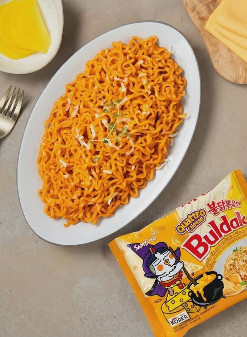 Buldak Quattro Cheese Hot Chicken Korean Ramen - 145g - Image 2