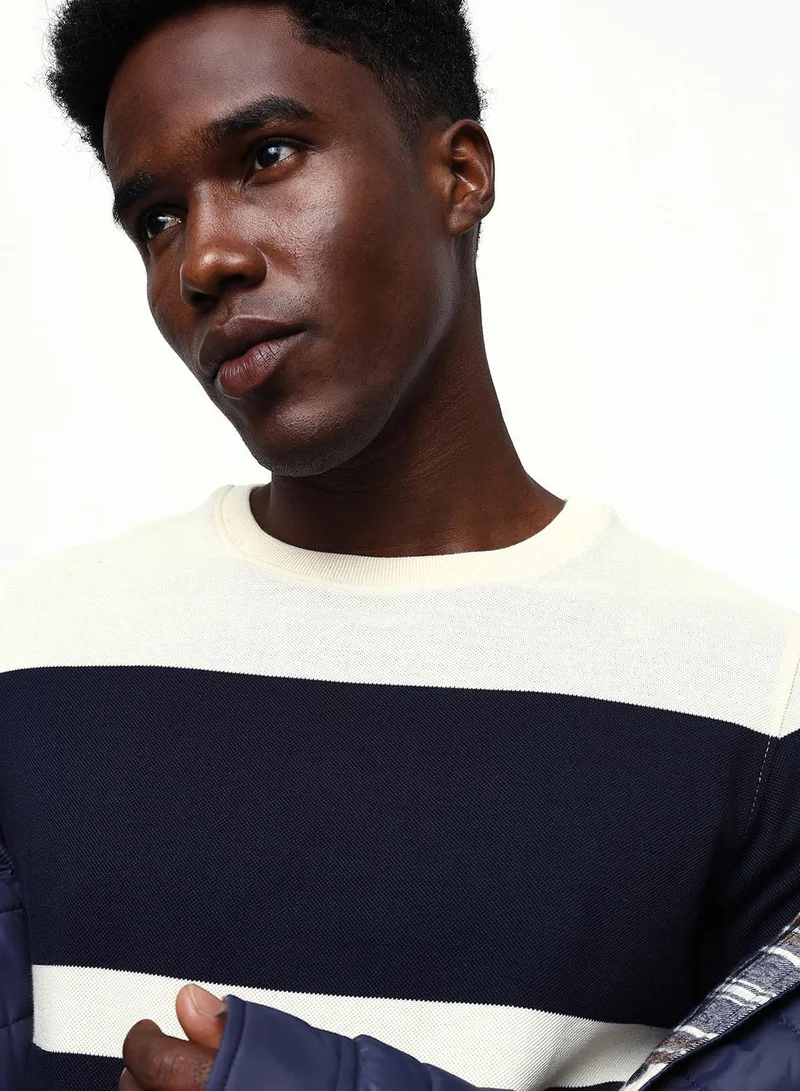 Dennis Lingo Men's Off White 100% Cotton Relaxed T-Shirt