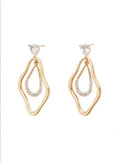 FOREVER 21 Abstract Hoop Drop Earrings  - Image 1