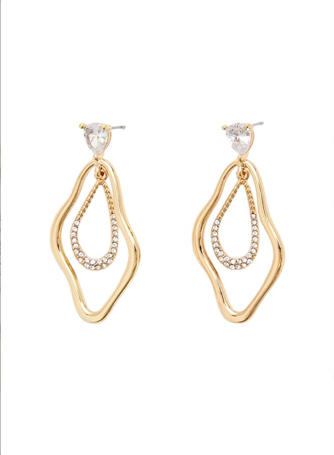 FOREVER 21 Abstract Hoop Drop Earrings  - Image 1