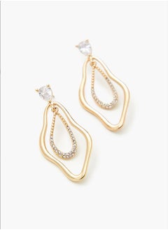 FOREVER 21 Abstract Hoop Drop Earrings  - Image 2