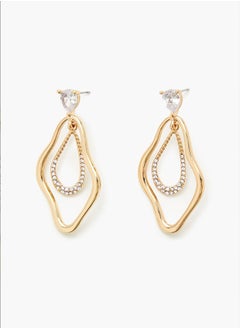 FOREVER 21 Abstract Hoop Drop Earrings  - Image 4