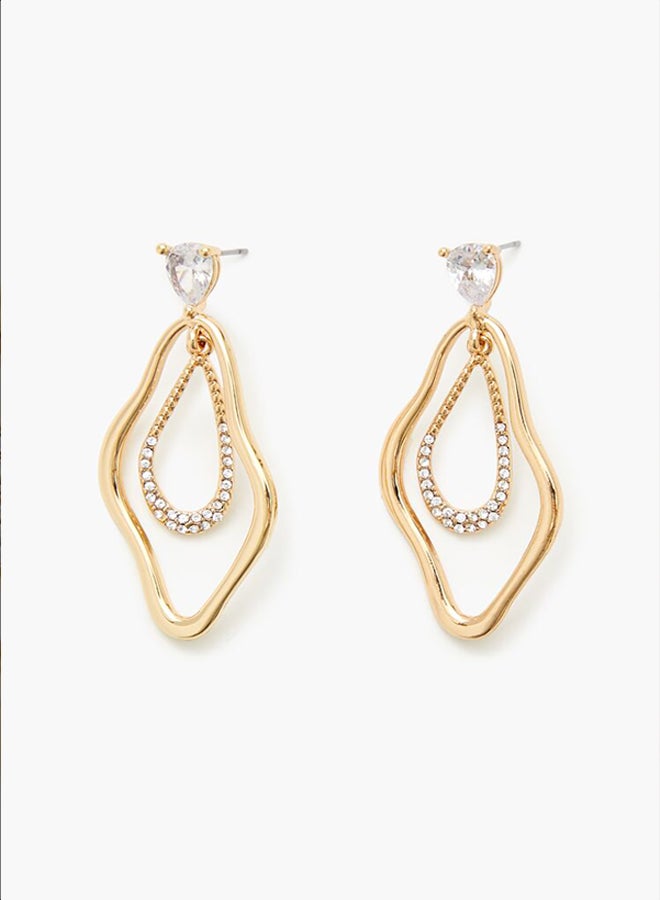 FOREVER 21 Abstract Hoop Drop Earrings  - Image 4