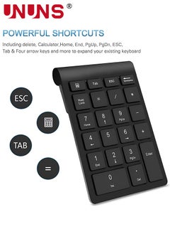 UNUNS Wireless Number Pad and Mouse Combo,Portable Ultra Slim 2.4GHz USB Numeric Keypad,Slient Financial Accounting Numeric Keypad With Wireless Mice,For Laptop/PC/Desktop/Notebook,Black  - Image 4