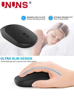 UNUNS Wireless Number Pad and Mouse Combo,Portable Ultra Slim 2.4GHz USB Numeric Keypad,Slient Financial Accounting Numeric Keypad With Wireless Mice,For Laptop/PC/Desktop/Notebook,Black  - Image 5