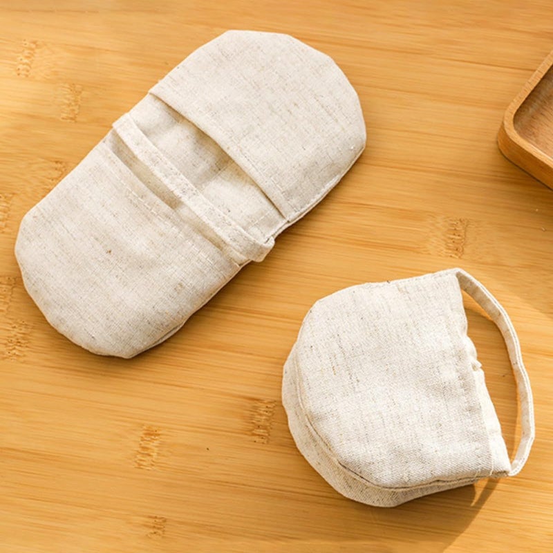 Luxshiny Cotton Linen Kitchen Oven Mitt Thickened Pot Holder Heat Resistant Microwave Glove For Cooking And Baking 18.5x9.5cm Insulation Pot Handle Cover With Hanging Loop - Image 4