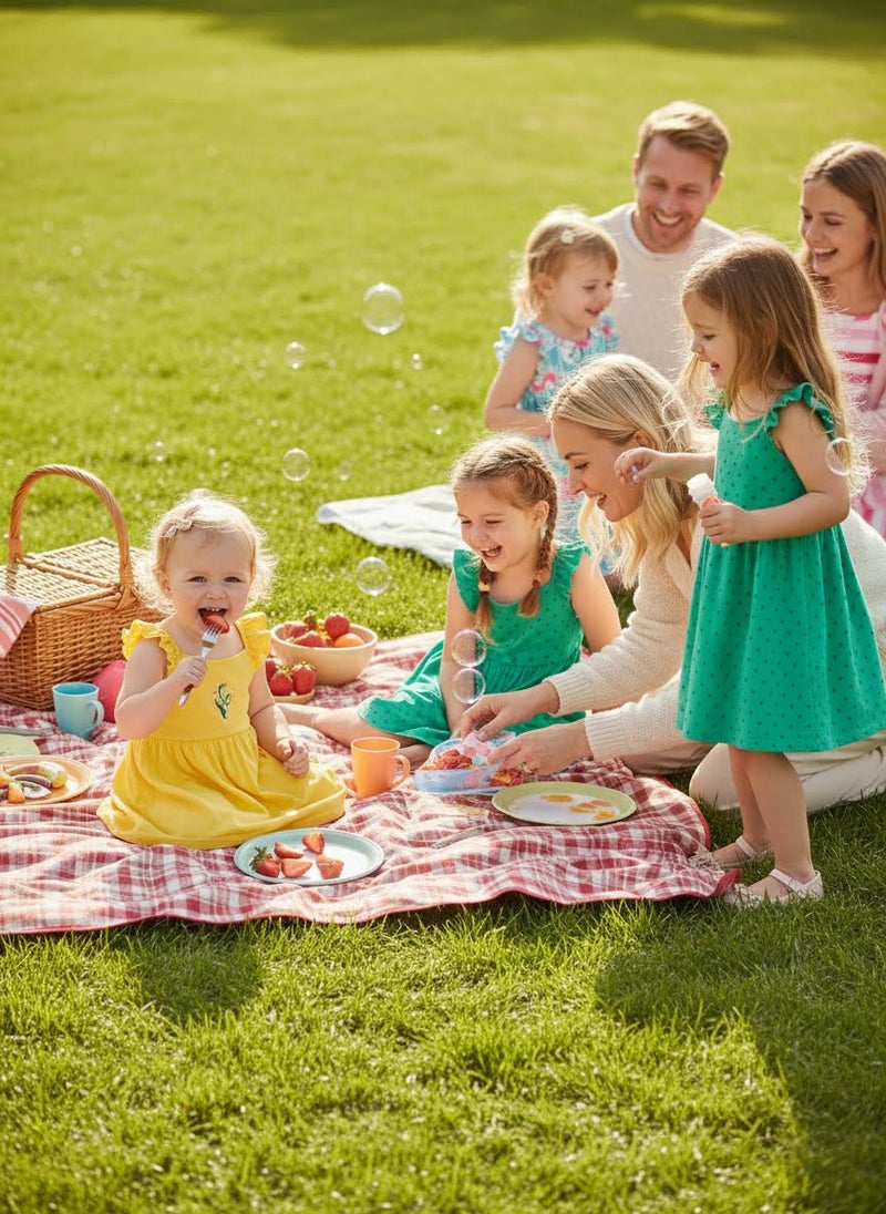 PATPAT Toddler Girl Floral Skater Multipack Dresses 2/3 Pack Spring Polka Dots Short Sleeve Priness A-line Dress - Image 2