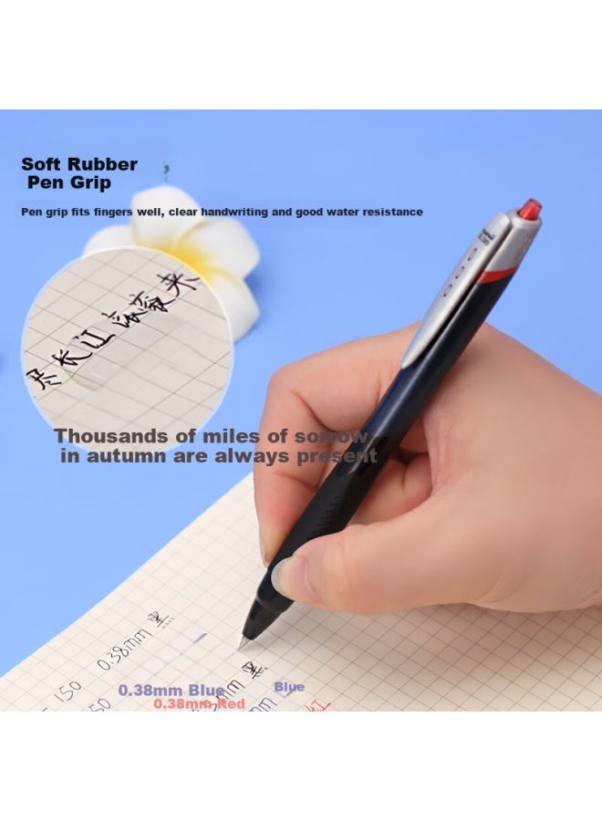 Uni Mitsubishi Jetstream Series Retractable Ballpoint Pen Sxn-150 Smooth Student Office Pen 0.38Mm Black Barrel Red Ink 10-Pack - Image 2