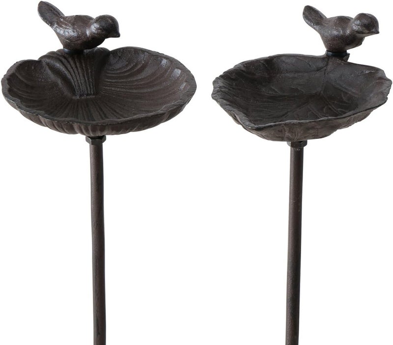 Boltze Bird Waterer, Garden Bar Bird Bath, Cast Iron, 1 Piece, 20cm x 14cm x 98cm - Image 1