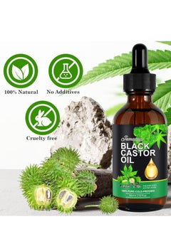 Jamaican Black Castor Oil, Castor Oil Organic 100% Pure Cold Pressed, Organic Castor Oil for Hair Growth, Body Massage Oil, Eyelashes & Eyebrows, Anti-Aging Essential Oil (60 ml)  - Image 5
