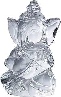 ZenBless Ganesha Hindu Quartz White Gemstone Ganesh Statue Success and Good Luck God Crystal Sculpture for Car - Image 1