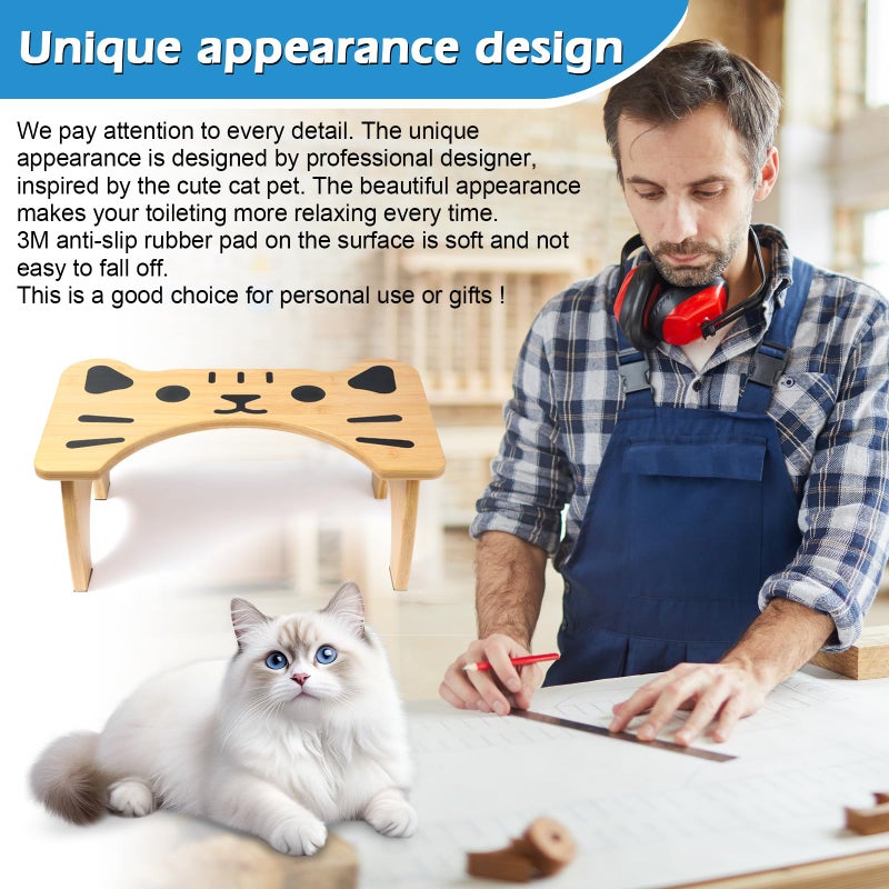 ANSISFOTO Bamboo Toilet Stool Foldable, 7 in Poop Stool for Bathroom, Portable Squatting Stool Potty for Adults & Kids, Non-Slip Toilet Foot Pooping Steps, No Assembly Required - Image 5