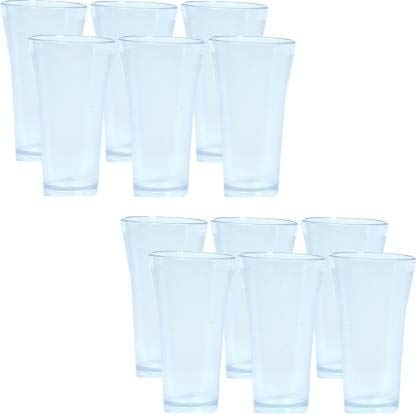 URMILA PLASTIC® Polycarbonate Pilsner Frosted Drinking Glasses for Dining Table Home Kitchen Party Restaurant (250 ml) - Pack of 12 - Image 2