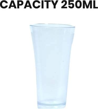 URMILA PLASTIC® Polycarbonate Pilsner Frosted Drinking Glasses for Dining Table Home Kitchen Party Restaurant (250 ml) - Pack of 12 - Image 3