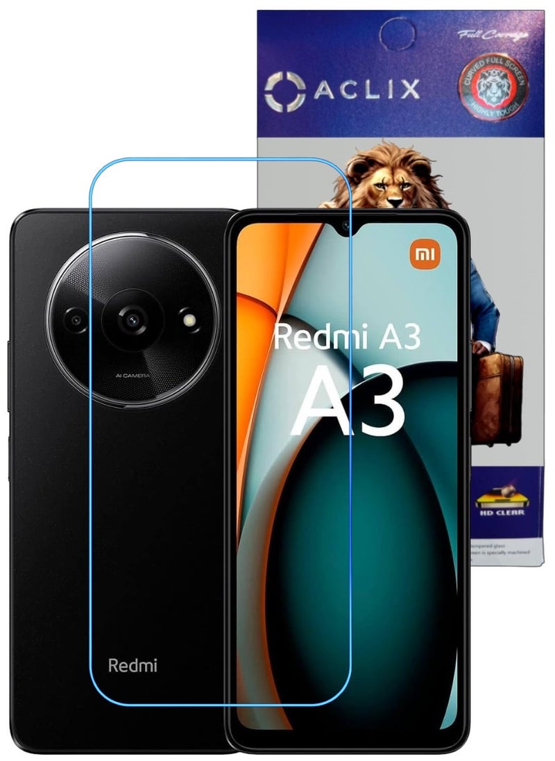 ACLIX Antistatic ESD Dustproof Premium Quality High Definition Clear Tempered Glass Screen Protector Designed For Xiaomi Redmi A3 - Image 1