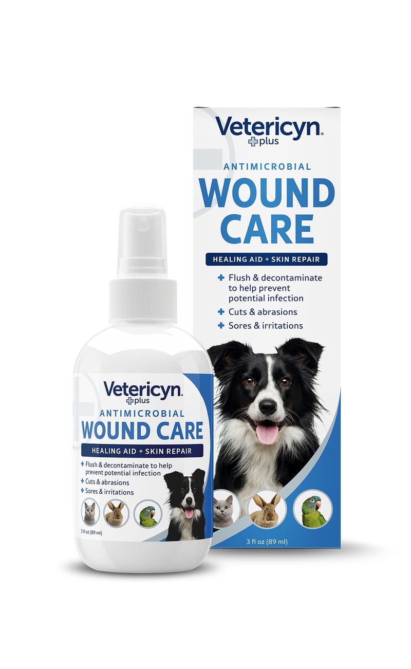 Vetericyn Plus Dog Wound Care Spray | Healing Aid and Skin Repair, Clean Wounds, Relieve Dog Skin Allergies, Safe for All Animals. 3 ounces - Image 1