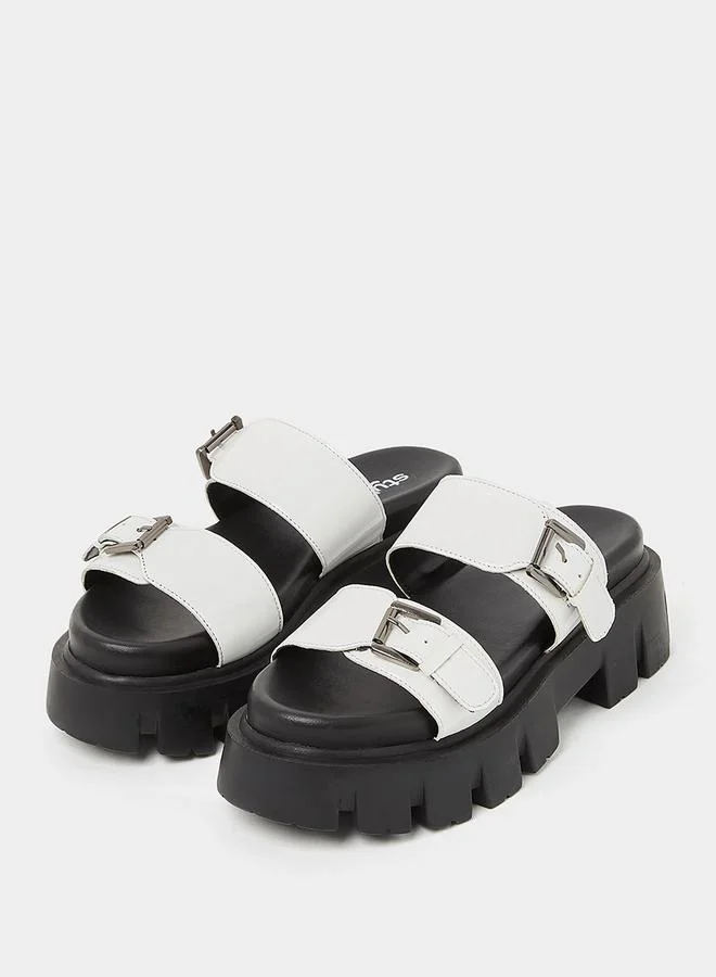 Styli Double Band Platform Comfort Sandals
