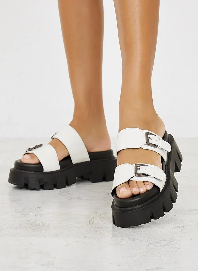 Styli Double Band Platform Comfort Sandals