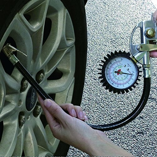 SING F LTD Tire Pressure Inflator Gauge with Lock On Chuck Car Motorcycle Bike Heavy Duty - Image 4