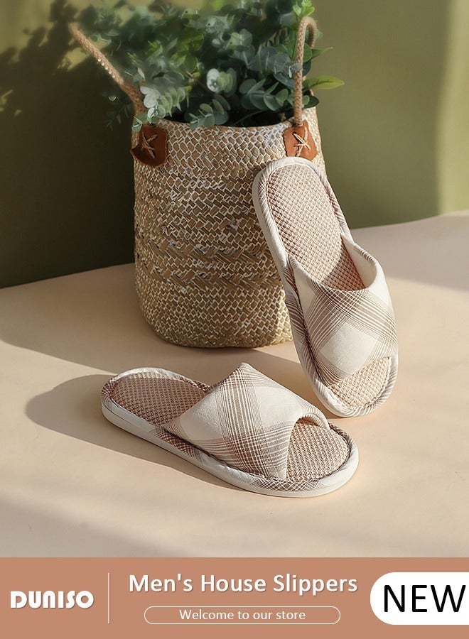 DUNISO House Slippers for Man, Cozy Bedroom Slippers with Non-Slip Soft Slippers, Open Toe Man's Slipper House Sandals for Indoor & Outdoor - Image 1