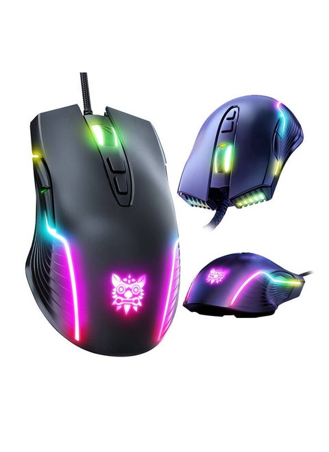 ماوس الألعاب Onikuma CW905 RGB - 6400 نقطة في البوصة - 7 أزرار قابلة للبرمجة