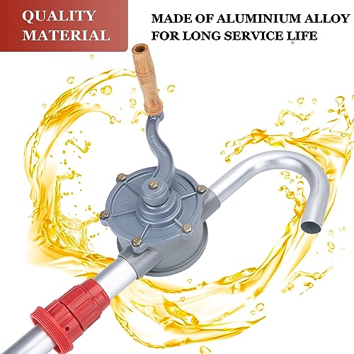 GDDGHS 55 Gallon Drum Pump, Barrel Pump 55 Gallon, Aluminum Drum Rotary Hand Barrel Pump Fits 5 to 55 Gallon Drums for Diesel Gasoline Kerosene Fuel Transfer - Image 2