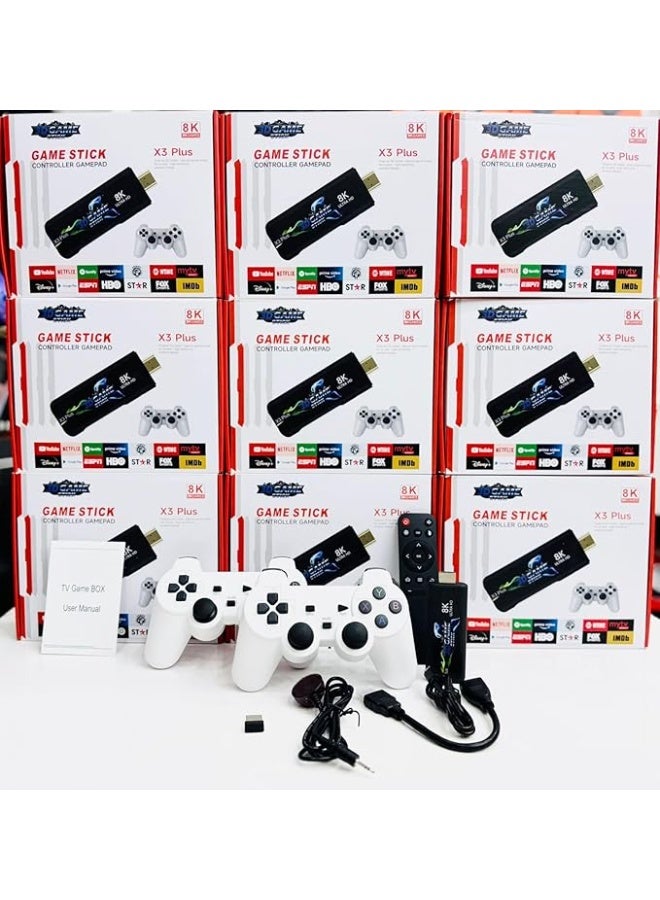 X3 PLUS GAME STICK CONTROLLER GAMEPAD 8K 64GB 30000 Games HD Dual TV System Retro Video Gaming Controller Portable Gaming Stick Lite - Image 4