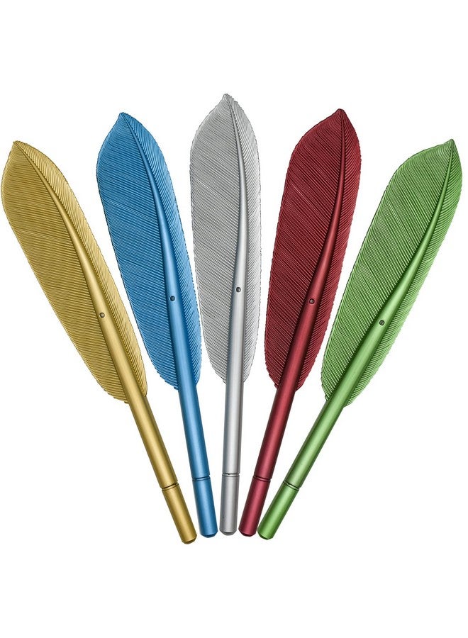Maydahui 10Pcs Feather Gel Pen Artificial Wing Pens Creative Desktop Decoration Black Ink 5 Colors For Office School Teachers Students - Image 1