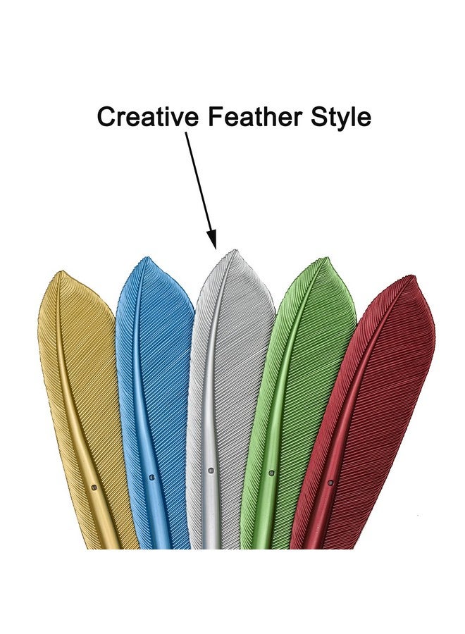 Maydahui 10Pcs Feather Gel Pen Artificial Wing Pens Creative Desktop Decoration Black Ink 5 Colors For Office School Teachers Students - Image 3
