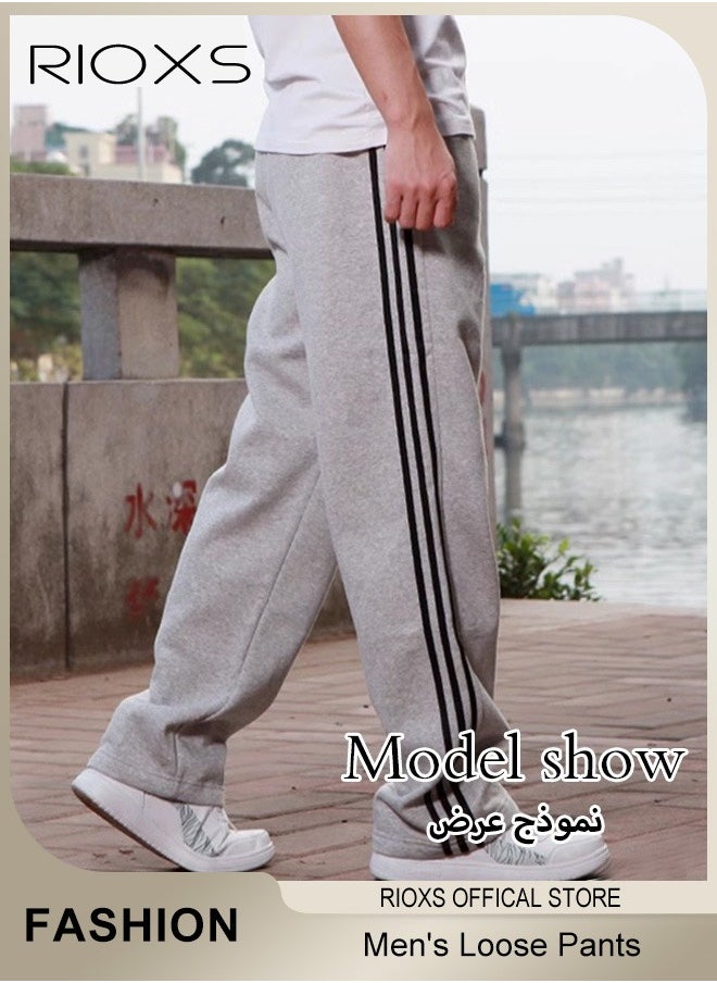 RIOXS - Men's Sports Pants, Casual Drawstring Sweatpants, Comfortable Loose Joggers with Zip Pockets, Jogging Tracksuit Bottoms, Suitable for Outdoor Activities and Daily Leisure - Image 1