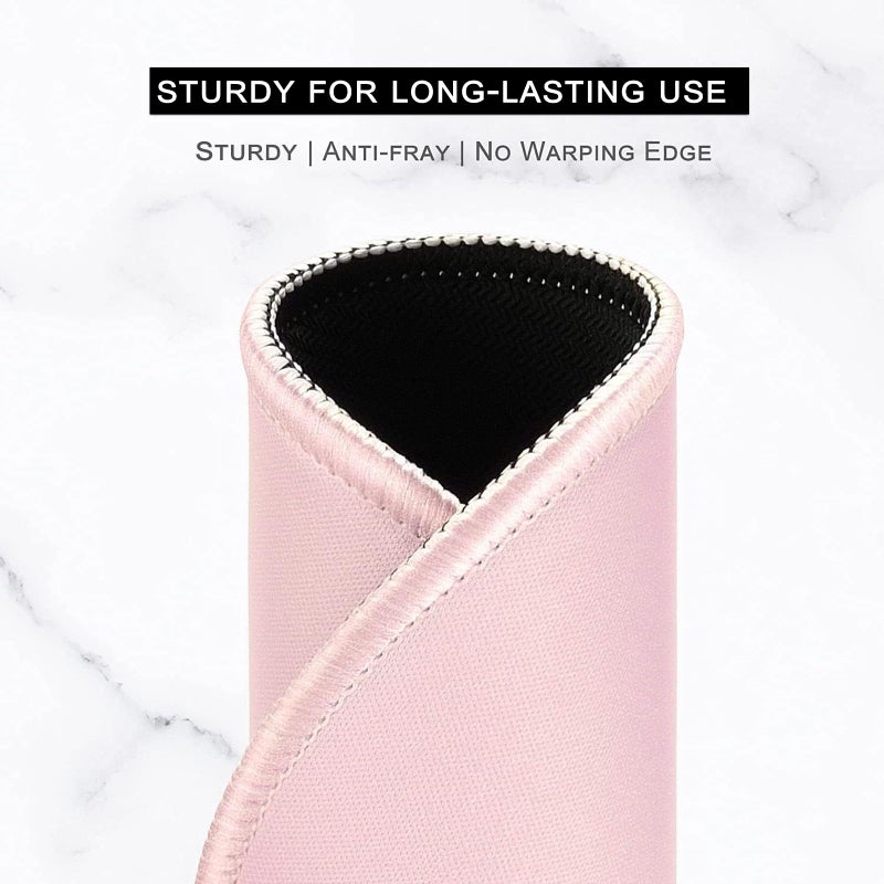 Hsurbtra Mouse Pad, Premium-Textured Small Round Mousepad 8.7 x 8.7 Inch Pink, Stitched Edge Anti-Slip Waterproof Rubber Pretty Cute Computer Mat for Office Home Gaming Laptop Men Women Kids - Image 4