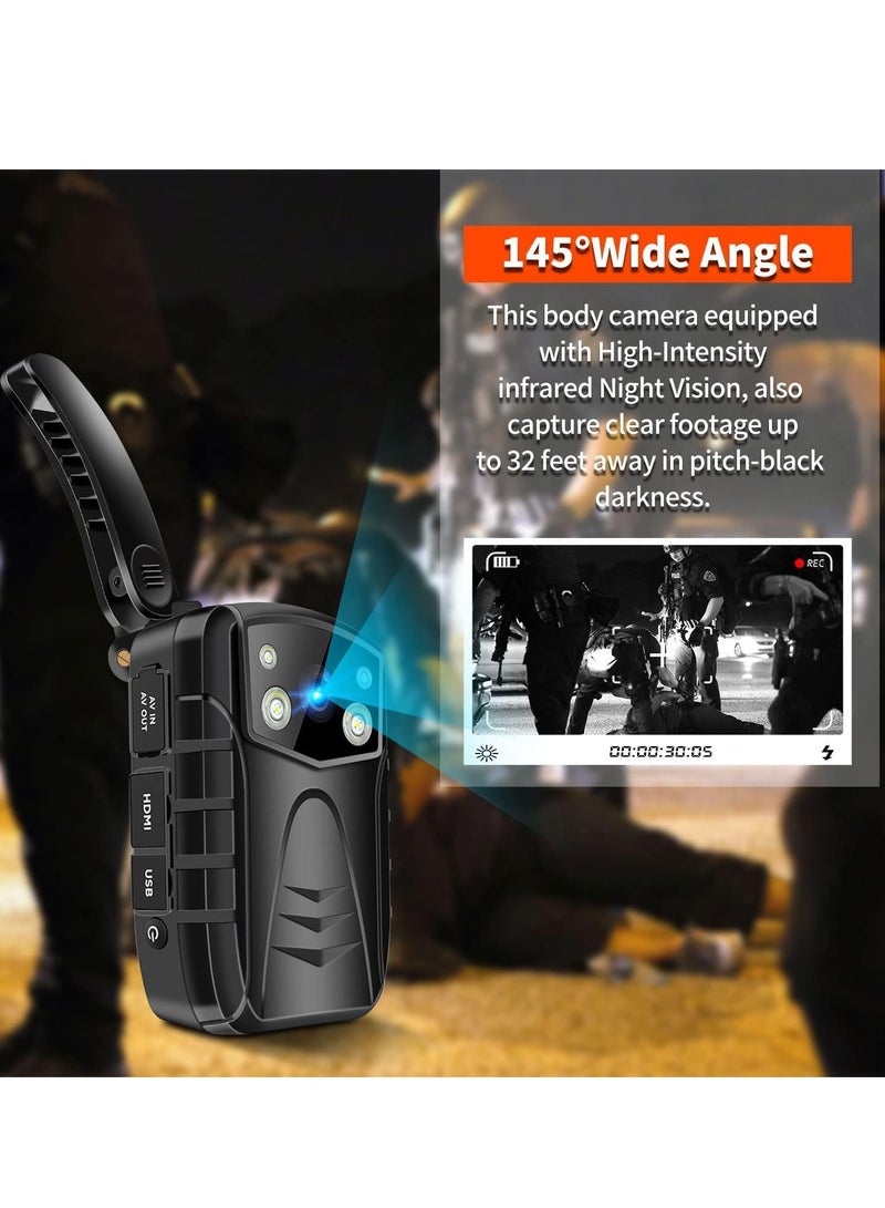 Body Camera for Law Enforcement, 1296P HD Cameras Camcorders Body Worn Night Vision Recorder, Security Guards, Personal Use - Image 2