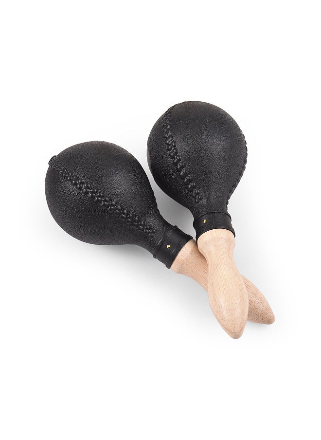 Generic 1 Pair 25cm Maracas Sand Hammer Percussion Musical Instruments Plastic Shell Wooden Handles Rhythm Wood Concert Maracas  - Image 1