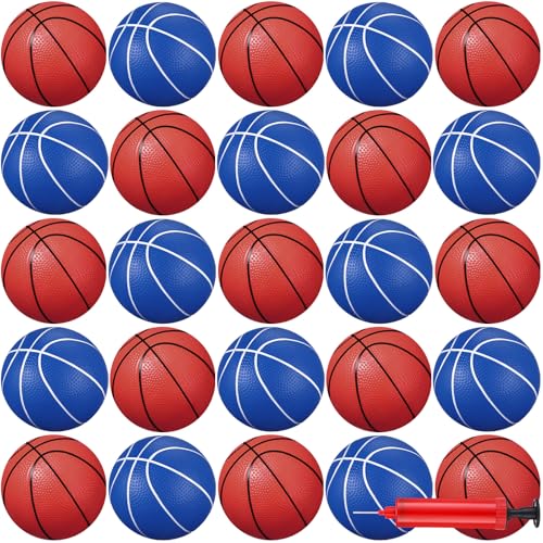 Leitee 30 Pcs 6 Inch Mini Basketballs with Pump Mini Hoop Outdoor Basketball Set for Toddlers Kids Replacement for Beach Pool Sports Beginner Ball Arcade Games Indoor Party FavorsStylish Color - Image 1