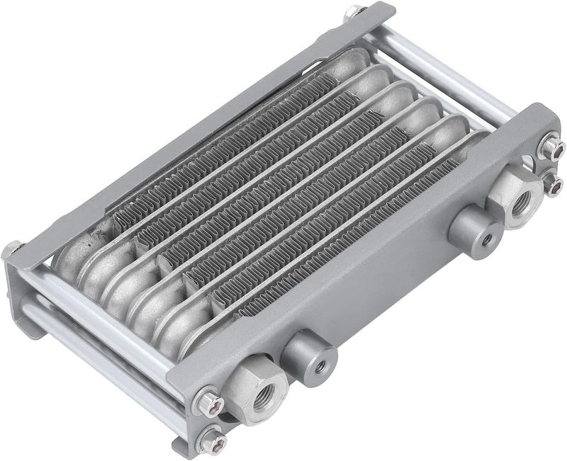 Aluminum Engine Oil Cooler Radiator for 50cc - 250cc Motorcycle ATV Off Road Vehicle, Efficient Engine Oil Cooling System with Durable Aluminum Construction (Silver) - Image 3