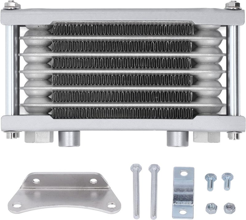 Aluminum Engine Oil Cooler Radiator for 50cc - 250cc Motorcycle ATV Off Road Vehicle, Efficient Engine Oil Cooling System with Durable Aluminum Construction (Silver) - Image 1