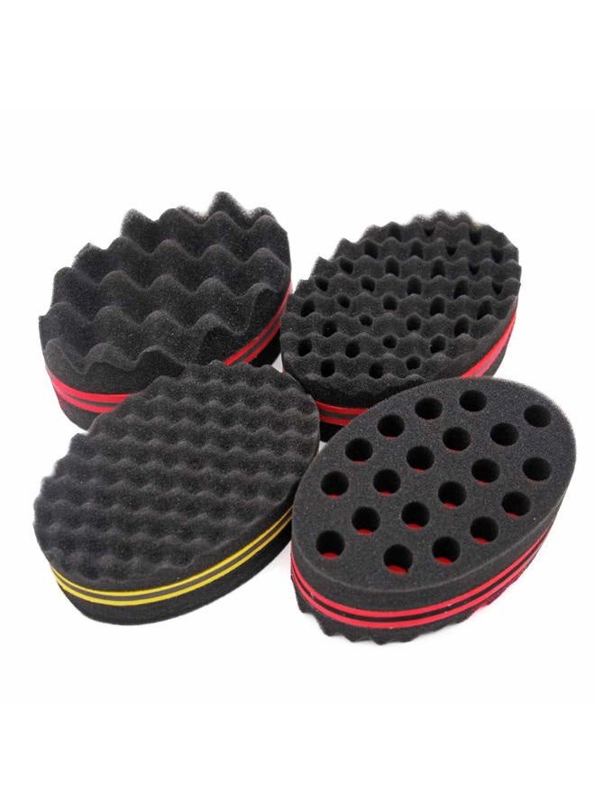 OSMOFUZE 4 different small sponges/brushes for twisting hair, dreadlocks, twisting and fixing, afro curls, spirals, waves, hair care tool (mix) - Image 1
