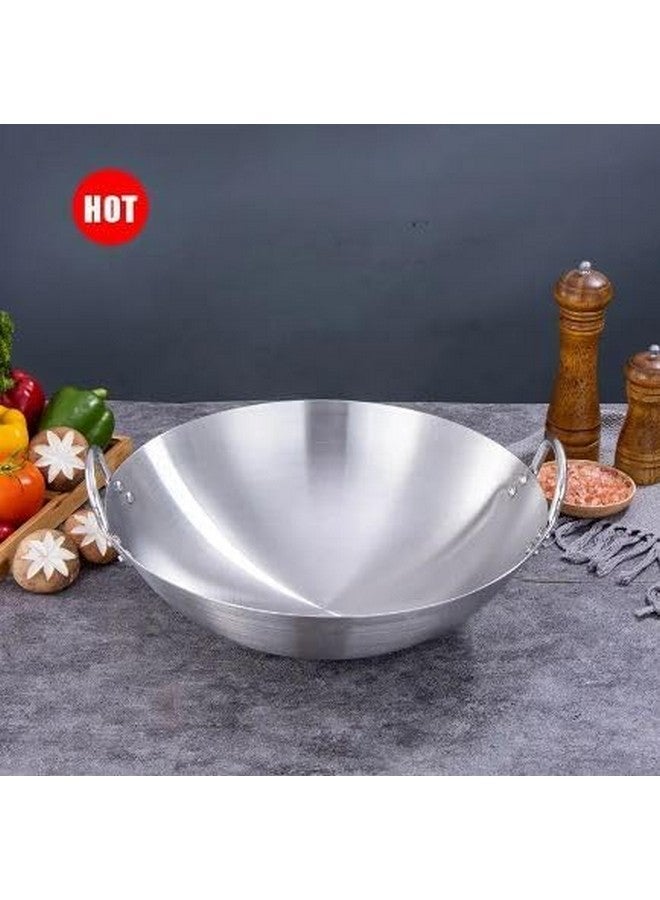 RJ kitchenware Store Aluminum Kadhai Deep Kadai | Non Induction Kadai | Without Non Stick Kadai |Kadai Deep Cooking Kadai | Deep Cooking Silver (1.5 Litter) - Image 2