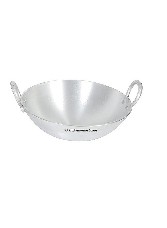 RJ kitchenware Store Aluminum Kadhai Deep Kadai | Non Induction Kadai | Without Non Stick Kadai |Kadai Deep Cooking Kadai | Deep Cooking Silver (1.5 Litter) - Image 1
