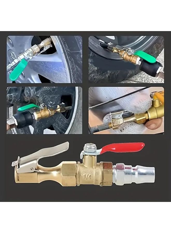 Heavy Duty Metal Car Tire Inflator Nozzle With Quick Connect Locking Chuck 1pc - Image 4